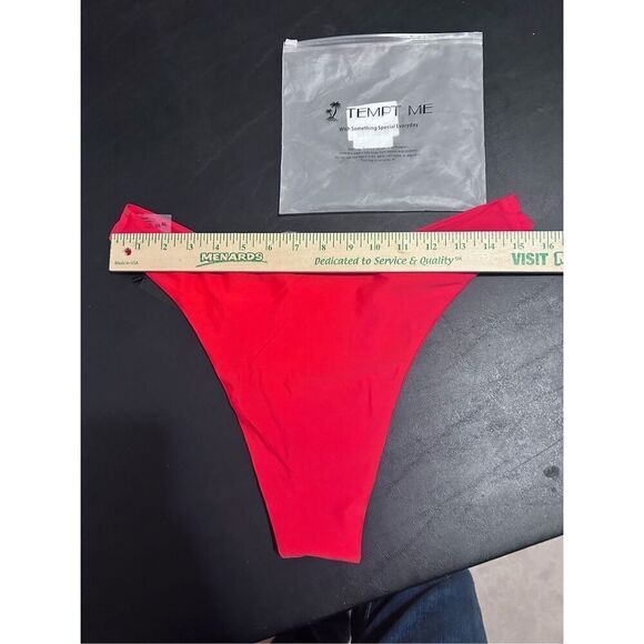 TEMPT ME Women's Size XL Red High Thigh Bathing Suit Swim Bottoms Only New - Picture 9 of 10